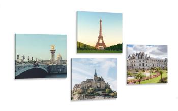 Zestaw obrazów dla miłośników Francji - 4x 60x60