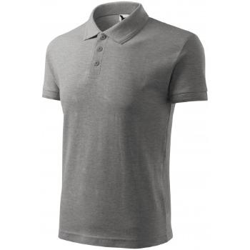Męska luźna koszulka polo, ciemnoszary marmur, XL