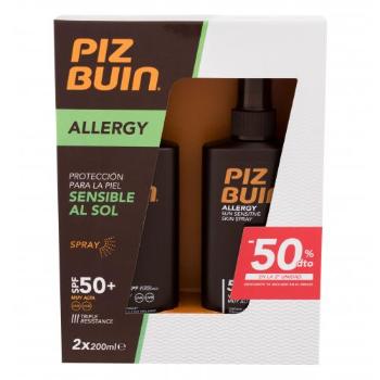 PIZ BUIN Allergy Sun Sensitive Skin Spray SPF50+ zestaw Spray do opalania SPF50+ 2 x 200 ml unisex Uszkodzone pudełko