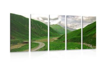 5-częściowy obraz zielony krajobraz - 100x50