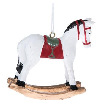 Biała dekoracja wisząca w kształcie konia Dakls