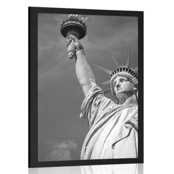 Plakat Statua Wolności w czarno-białym wzorze - 40x60 silver