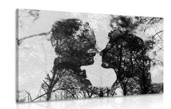 Obraz miłości w wersji czarno-białej - 60x40