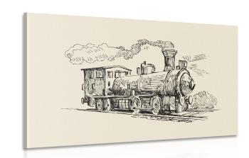 Obraz pociąg w retro stylu - 120x80