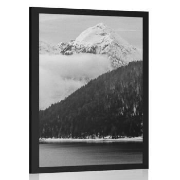 Plakat zimowy krajobraz w czerni i bieli - 20x30 white