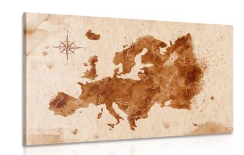 Obraz retro mapa Europy - 90x60
