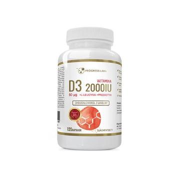 PROGRESS LABS Vitamin D3 2000IU + Prebiotic - 120caps.