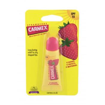 Carmex Strawberry SPF15 10 g balsam do ust dla kobiet Uszkodzone opakowanie