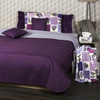 4Home Narzuta na łóżko Doubleface fioletowy/jasnofioletowy, 220 x 240 cm, 2x 40 x 40 cm