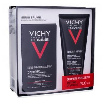 Vichy Homme Sensi Baume zestaw Balsam po goleniu 75 ml + Żel pod prysznic Hydra Mag C 200 ml dla mężczyzn