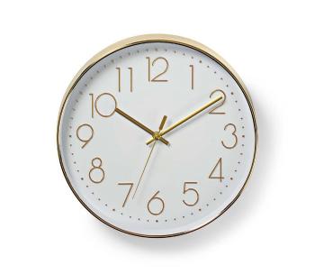 CLWA015PC30GD - Zegar ścienny 1xAA biały/złoty