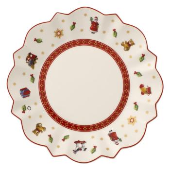 Biały porcelanowy talerz z motywem świątecznym Villeroy & Boch, ø 18 cm