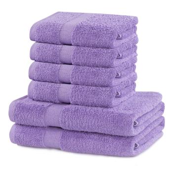 Komplet 6 jasnofioletowych bawełnianych ręczników DecoKing Marina