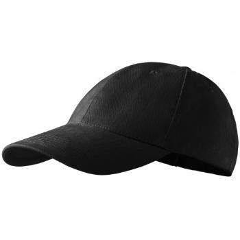 6-panelowa czapka z daszkiem, czarny, nastawny