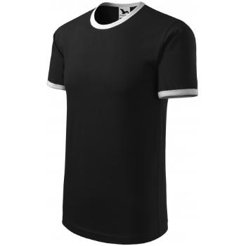Koszulka kontrastowa unisex, czarny, XL