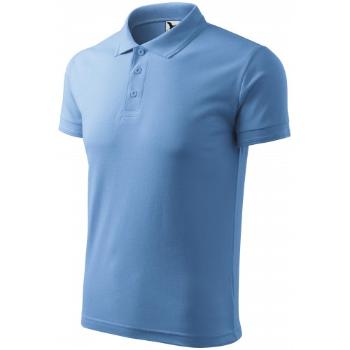 Męska luźna koszulka polo, niebieskie niebo, XL