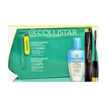 Collistar Design zestaw 11ml Mascara Design Extra Volume + 50ml Gentle Two-Phase Make-Up Remover Eyes-Lips + Cosmetic Bag dla kobiet Ultra Black