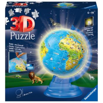 Ravensburger Puzzle 3D - Globus dla dzieci z lampką