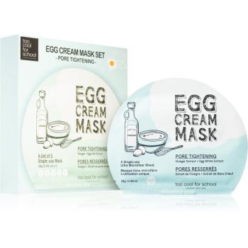 Too Cool For School Egg Cream Mask maseczka płócienna przeciw błyszczeniu i rozszerzonym porom 5x28 g