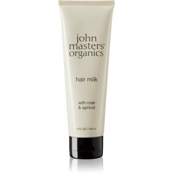 John Masters Organics Rose & Apricot Hair Milk mleczko bez spłukiwania do suchych końcówek włosów 118 ml