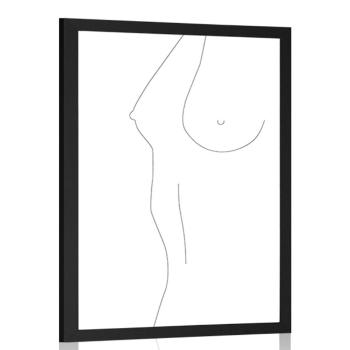 Plakat minimalistyczna sylwetka kobiecego ciała - 30x45 black