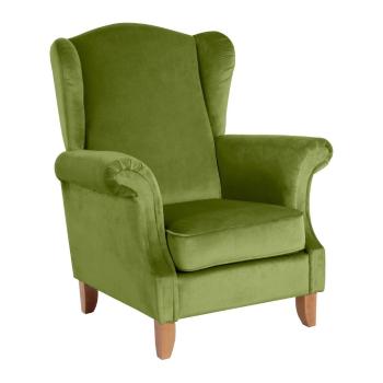 Zielony aksamitny fotel Max Winzer Verita Velvet