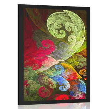 Plakat magiczne abstrakcyjne pastelowe liście - 30x45 black