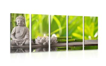 5-częściowy obraz harmonijny Budda - 100x50