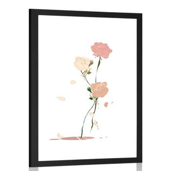 Plakat z passepartout piękno kwiatów - 60x90 black