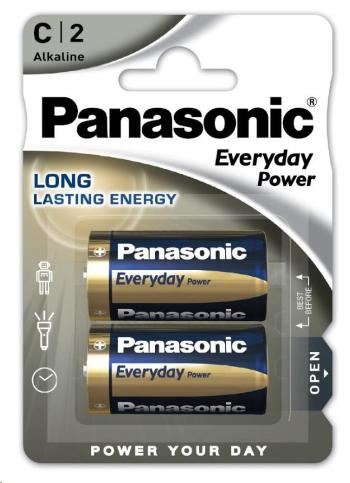 Baterie alkaliczne PANASONIC Everyday Power LR14EPS / 2BP C 1,5V (blister 2 szt.)