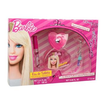 Barbie Barbie zestaw Edt 100 ml + Błyszczyk do ust 2,5 ml + Breloczek dla dzieci