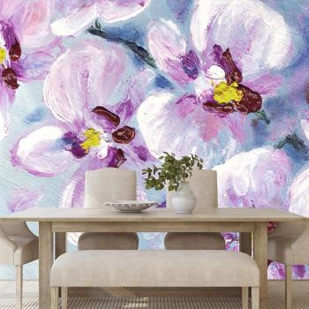 Tapeta romantyczne fioletowe kwiaty - 225x150