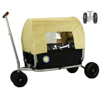 BEACHTREKKER Wózek do ciągnięcia, składany- LiFe, z hamulcem i daszkiem, czarny
