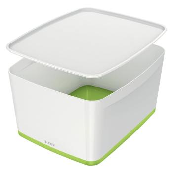 Biało-zielony pojemnik z pokrywką MyBox – Leitz