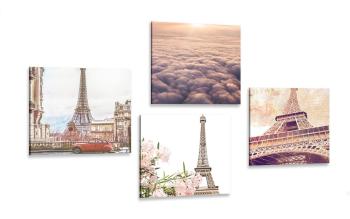 Zestaw obrazów Wieża Eiffla w Paryżu - 4x 40x40