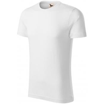 T-shirt męski, teksturowana bawełna organiczna, biały, S