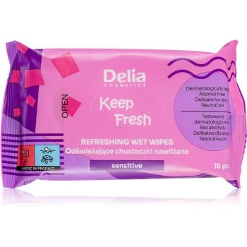 Delia Cosmetics Keep Fresh Sensitive odświeżające chusteczki nawilżane 15 szt.