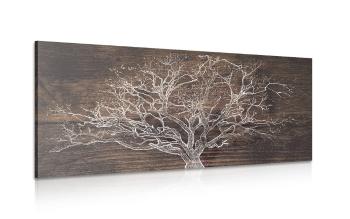 Obraz drzewa na drewnianym tle - 120x60