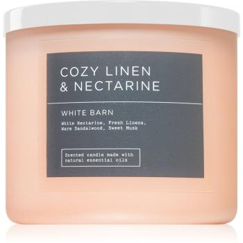 Bath & Body Works Cozy Linen & Nectarine świeczka zapachowa 411 g