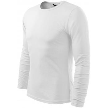 Męska koszulka z długim rękawem, biały, XL