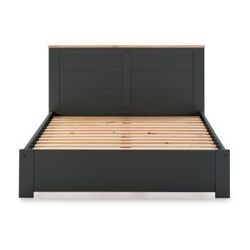Antracytowe łóżko dwuosobowe Marckeric Akira, 160x200 cm