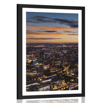 Plakat z passe-partout widok z lotu ptaka na Londyn - 40x60 black