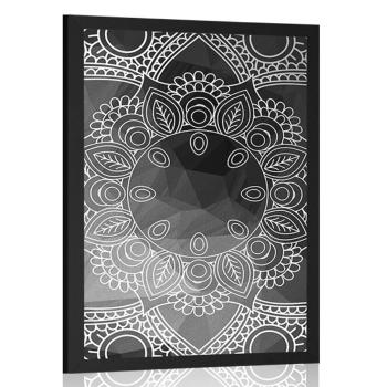 Plakat czarno-biała Mandala - 60x90 silver