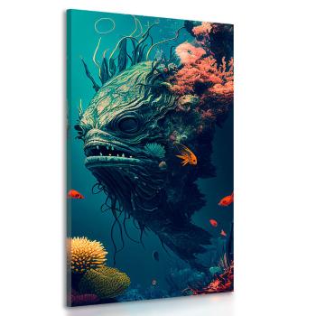 Obraz potwór morski w surrealizmie - 60x120