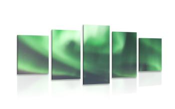 5-częściowy obraz niezwykła zielona poświata - 100x50