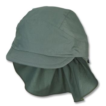 Sterntale czapka z daszkiem z ochroną karku ciemnozielona