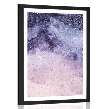Plakat z passe-partout abstrakcja nocnego nieba - 40x60 white