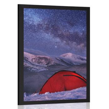 Plakat namiot pod nocnym niebem