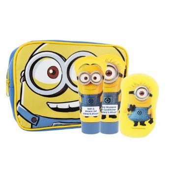 Minions Minions zestaw Żel pod prysznic 100 ml + Szampon & Odżywka 2v1 100 ml + Gąbka + Kosmetyczka dla dzieci