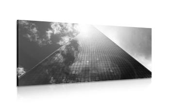 Obraz drapacz chmur w wersji czarno-białej - 120x60